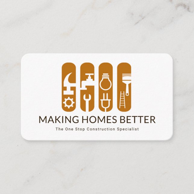 Banner für kreative Bauweise Handyman Tools Visitenkarte (Vorderseite)