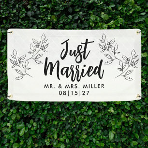Banner für Leafy Border Just Married Car