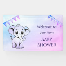 Banner für niedliche Elephant-Babydusche