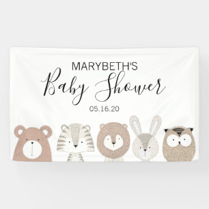 Banner für niedliche Wildtiere Babydusche