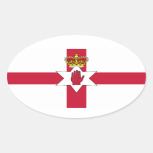 Banner für Nordirland Ovaler Aufkleber
