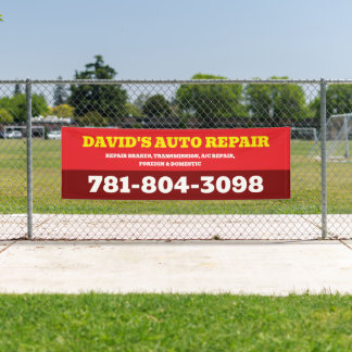 Banner für personalisierte Garage und Mechanik