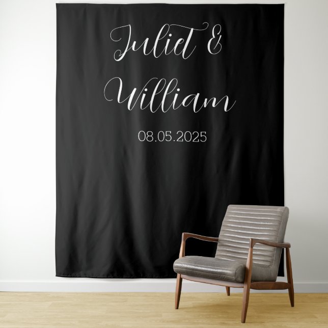 Banner für Schwarz-Weiß-Hochzeitstiefel Wandteppich (Beispiel)