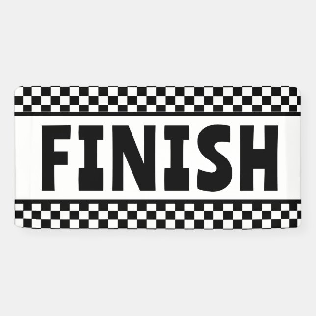 Banner für schwarz-weiße Racing Finish Line (Horizontal)