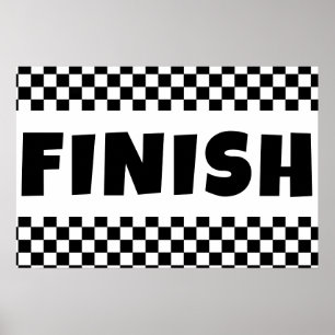 Banner für schwarz-weiße Racing Finish Line Poster