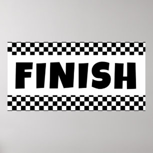 Banner für schwarz-weiße Racing Finish Line Poster