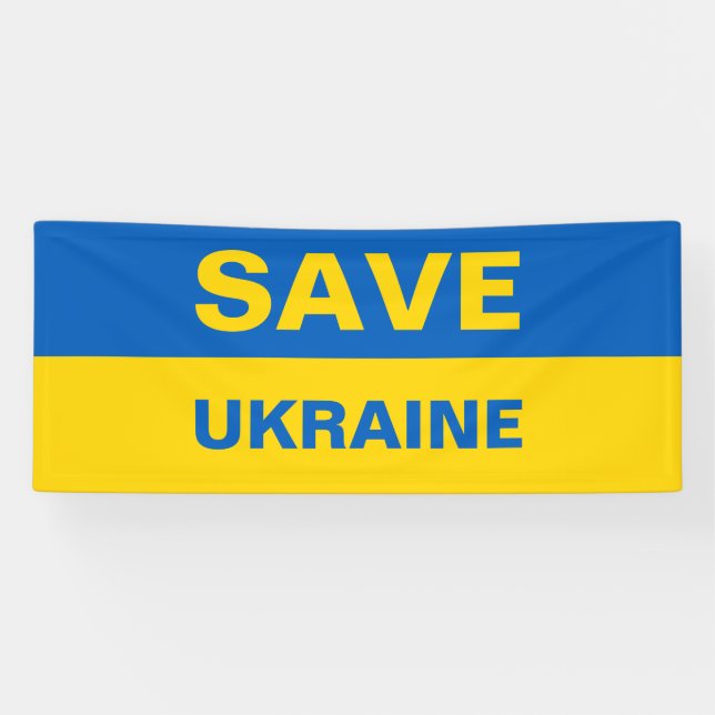 Banner für ukrainische Flaggen gerettet (Horizontal)