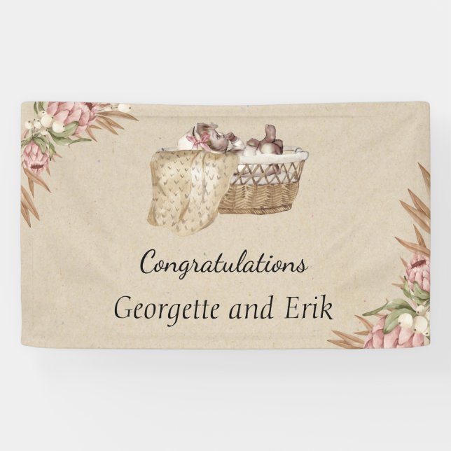 Banner für Vintage Babydusche (Horizontal)