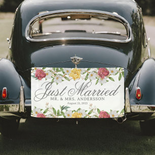 Banner für Vintage Flora Just Married Car