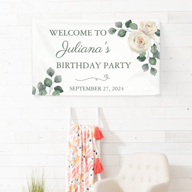 Banner für weiße und grüne Rose (Insitu)