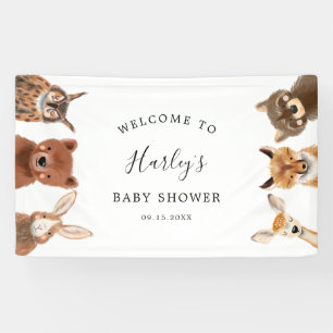Banner für Woodland Animals Baby-Dusche