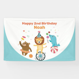 Banner für Zirkustiere Kindergeburtstag Party