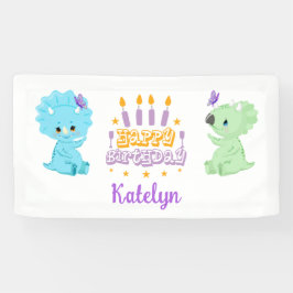 Banner "Happy Birthday" personalisiert Dinosaur