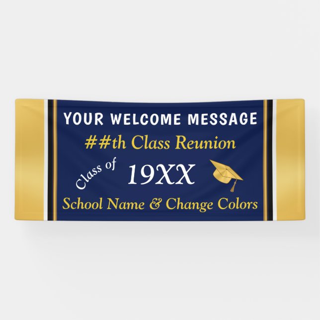 Banner-Ideen für Navy Blue, Gold High School Wiede Banner (Horizontal)