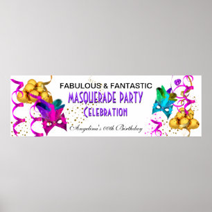 Banner MASQUERADE Geburtstagsfeier Mehrfarbig Poster