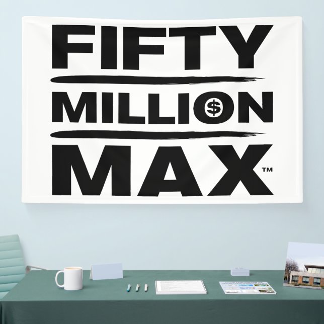 Banner mit 50 Millionen Max™ White-Logo 4 Zoll x 6 (Messe)
