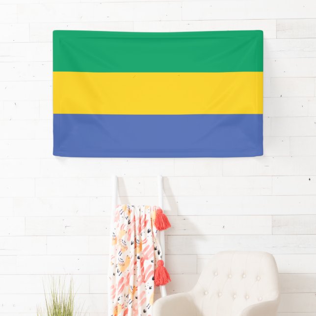 Banner mit der Nationalflagge Gabuns (Insitu)