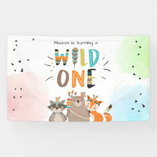 Banner mit einem Tisch-Hintergrund für Tribal Wood
