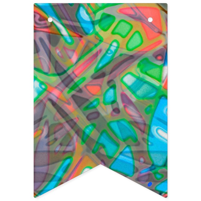 Banner mit farbenfrohen gestanzten Gläsern (Erste Fahne)