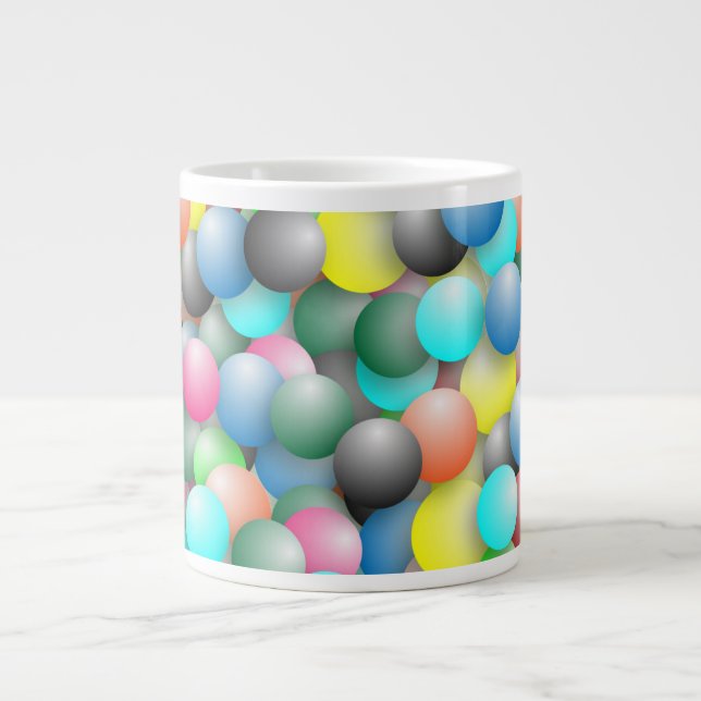 Banner mit farbigen Balloons Jumbo-Tasse (Vorderseite)
