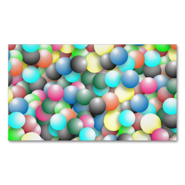 Banner mit farbigen Balloons Magnetische Visitenkarte (Vorderseite)