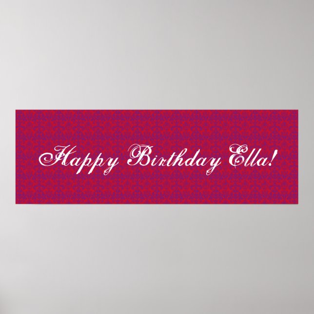 Banner mit rotem und Lila Damaskus Poster (Vorne)