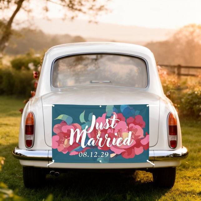 Banner Modern Florals Just Married (Von Creator hochgeladen)