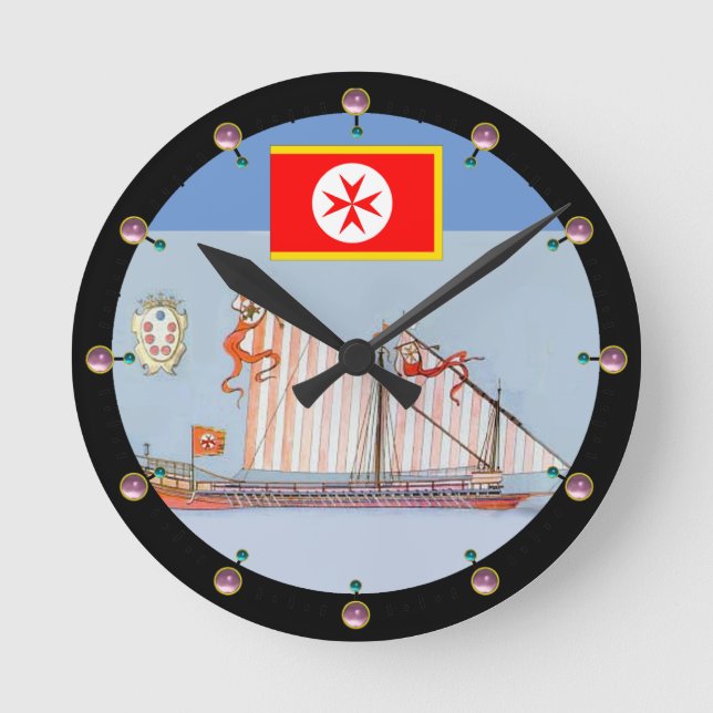 Banner of The Navy Tuscany Medici Runde Wanduhr (Vorderseite)