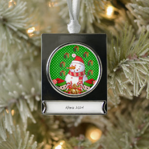 Banner Ornament Elf Snowman