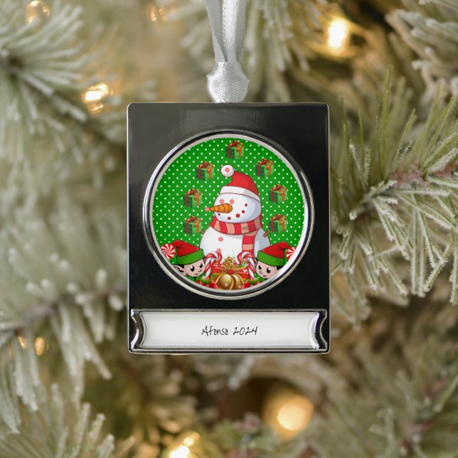 Banner Ornament Elf Snowman (Baum)