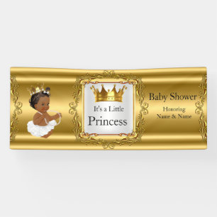 Banner Princess Baby Shower Gold Weißer Ethnic
