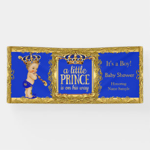 Banner Prinz ist auf dem Weg Blau Gold Blonder Jun