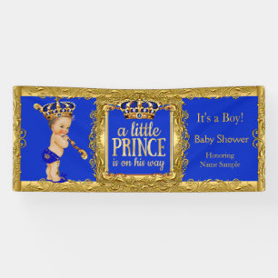 Banner Prinz ist auf dem Weg Blau Gold Brünette Ju