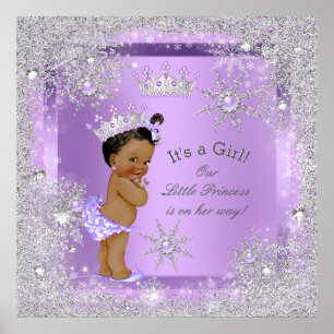 Banner Prinzessin Baby Shower Lila Ethnisch Poster