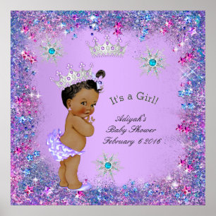 Banner Prinzessin Baby Shower Lila Türkis Rosa Eth Poster