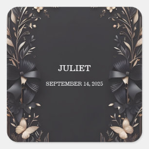 Banner Schleifen Satinband Schneiden Brautparty Quadratischer Aufkleber