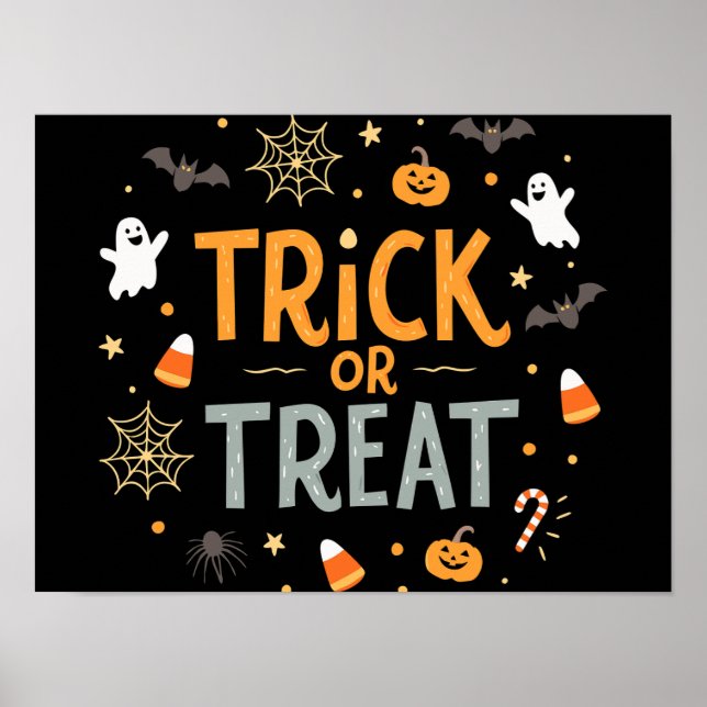 Banner Süßes oder Saures Halloween-Tag Poster (Vorne)