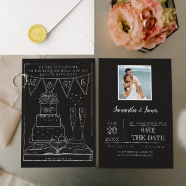 Banner über mich ist Liebe Mit Monogramm Hochzeit Save The Date