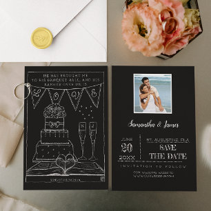 Banner über mich ist Liebe Mit Monogramm Hochzeit Save The Date