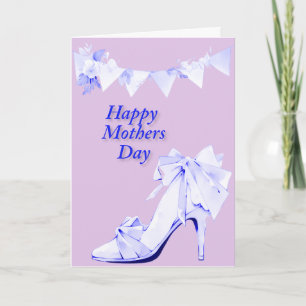 Banner und Schuh in Rosa und Blau Karte