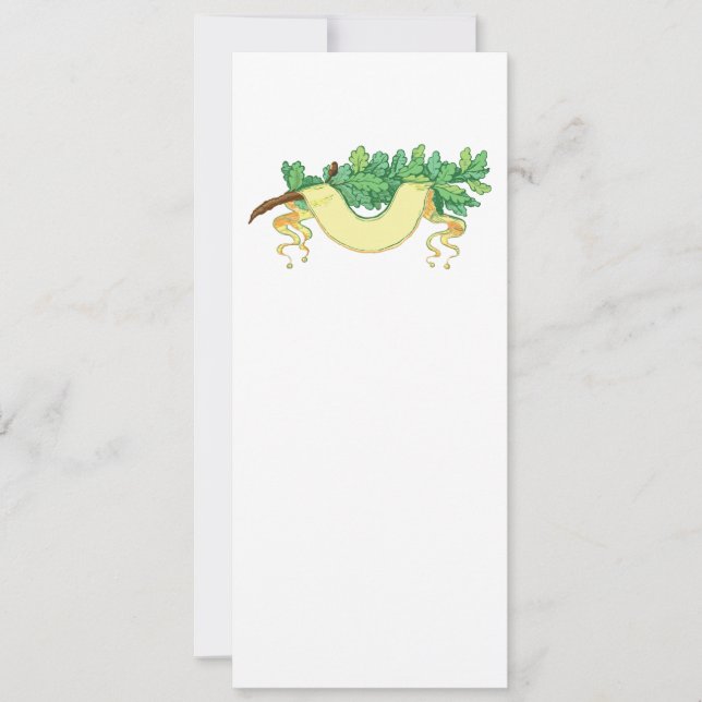 Banner und Zweig der grünen Eicheneiche-Blätter (Vorderseite)