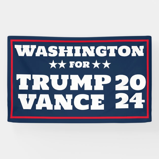 Banner von Washington für Trump Vance 2024 (Horizontal)