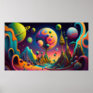 Banner-Vorlage für psychedelische Räume Poster