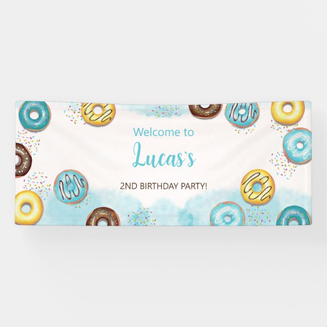 Banner "Willkommen" für den 1. Geburtstag. (Horizontal)