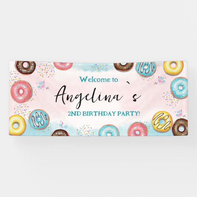 Banner "Willkommen" für den 2. Geburtstag. (Horizontal)