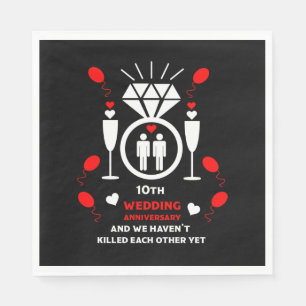 Banner zum 10. Hochzeitstag für Schwule Serviette