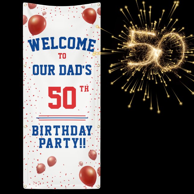Banner zum 50. Geburtstag des Vaters  (Dad's 50th Birthday Party Hanging Banner)
