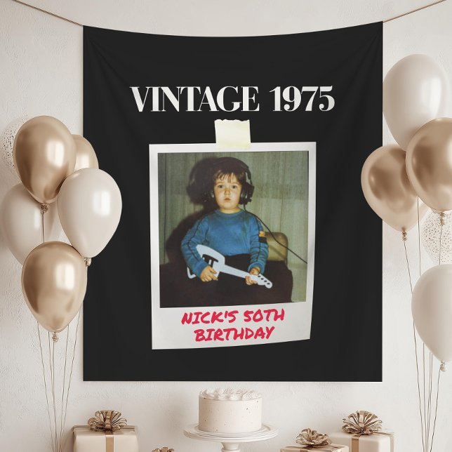 Banner zum 50. Geburtstag Hallo Fünfzig Geburtstag Wandteppich (Von Creator hochgeladen)