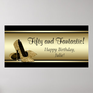 Banner zum Geburtstag mit schwarzen High Heels aus Poster