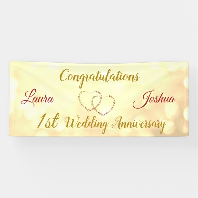 Banner zum personalisierten 1. Hochzeitstag (Horizontal)